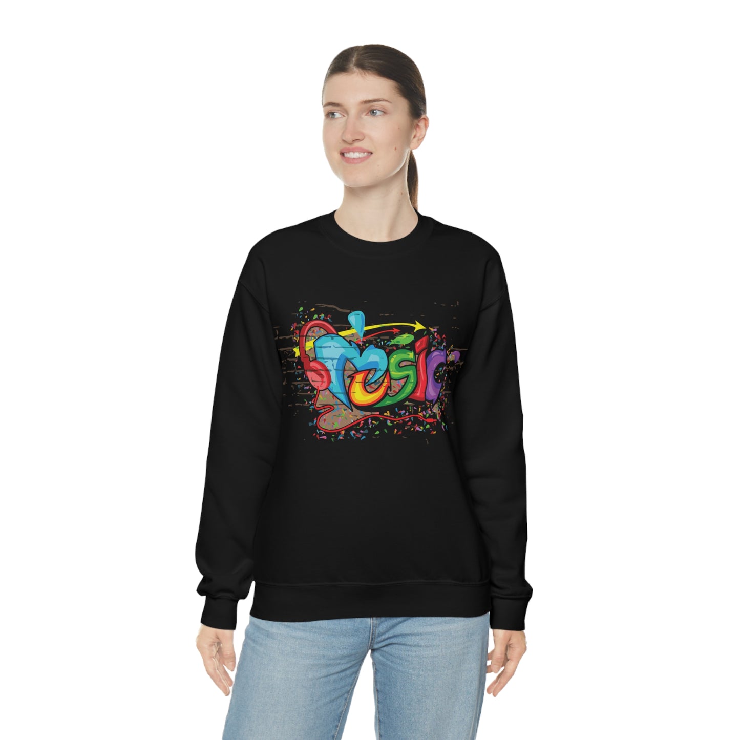 Music colorful graffiti Crewneck Sweatshirt