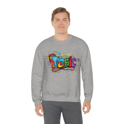 Music colorful graffiti Crewneck Sweatshirt