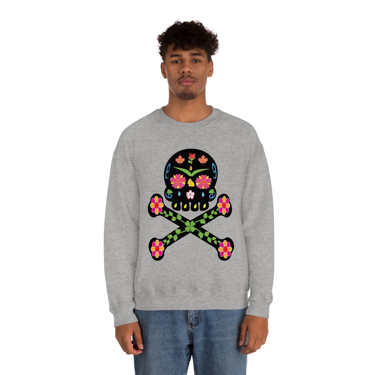 Day of the Dead Skull Crewneck Sweatshirt