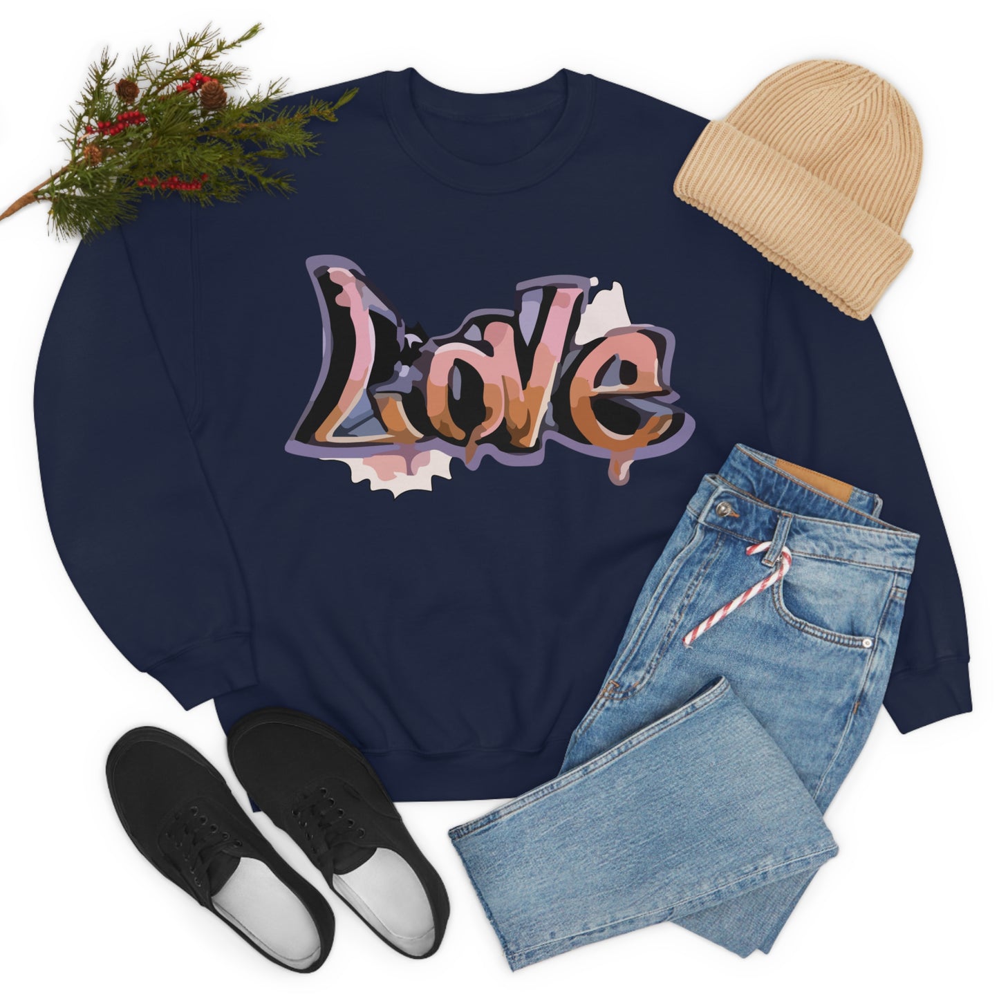 Cool love graffiti Crewneck Sweatshirt