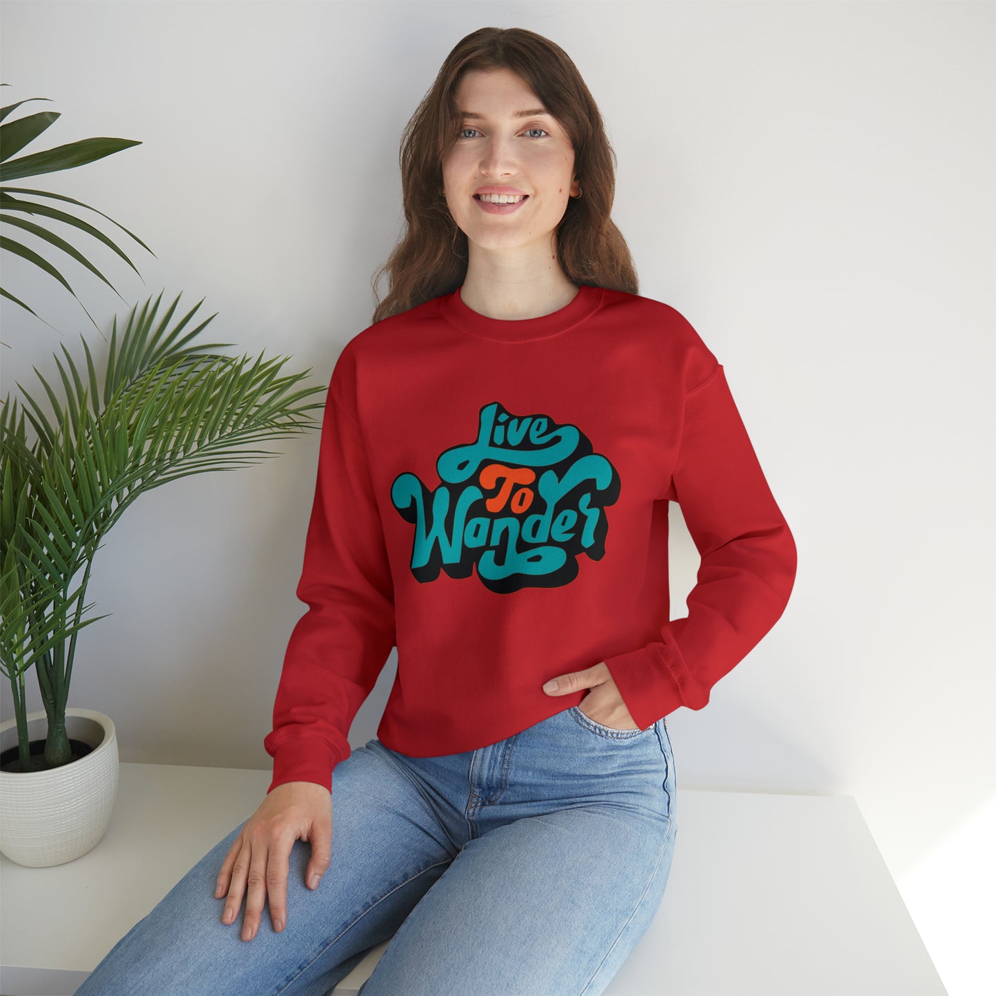 Live to wonder vintage Crewneck Sweatshirt