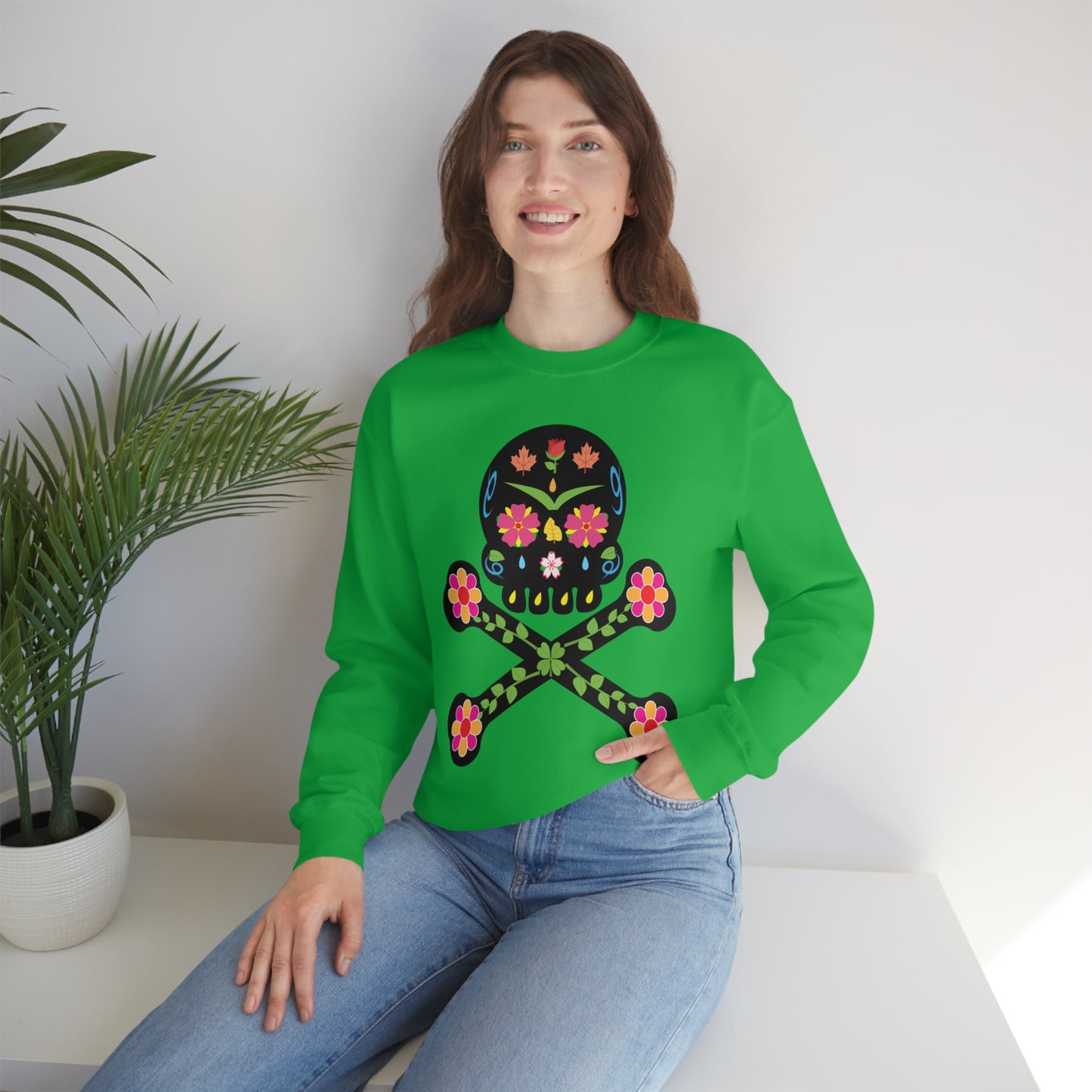 Day of the Dead Skull Crewneck Sweatshirt