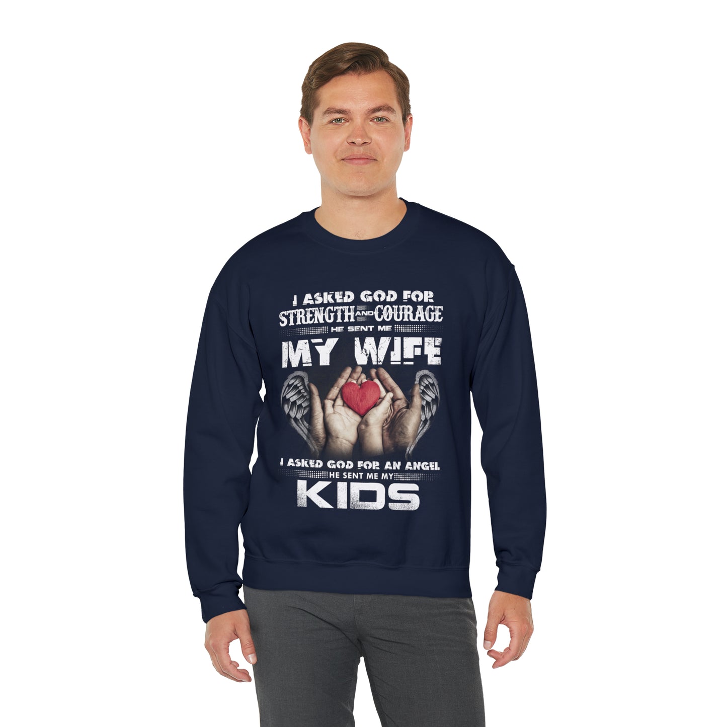 My wife and kids Crewneck Sweatshirt