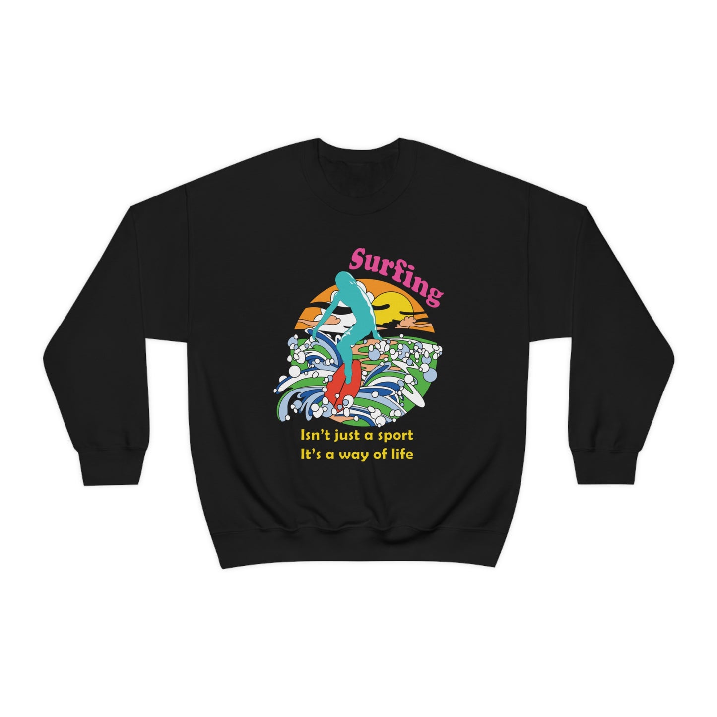 Surfing A Way of Life Crewneck Sweatshirt