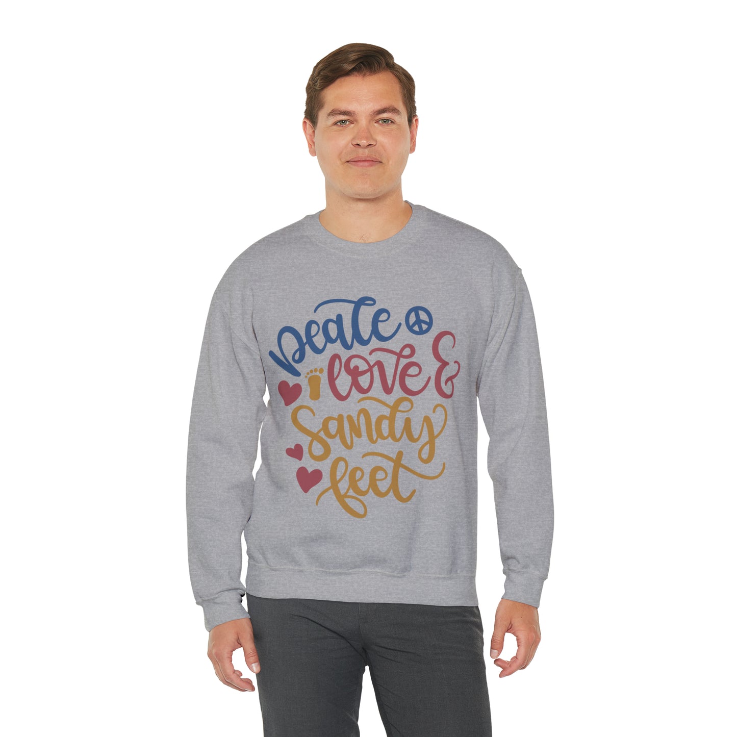 Peace_love_and_sandy_feet Crewneck Sweatshirt