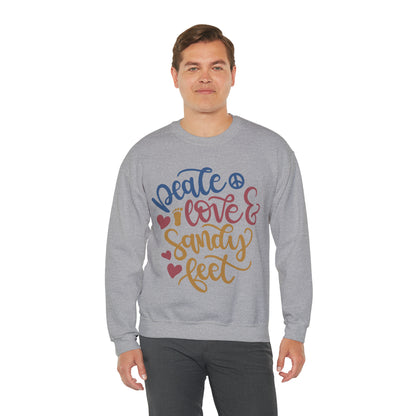 Peace_love_and_sandy_feet Crewneck Sweatshirt