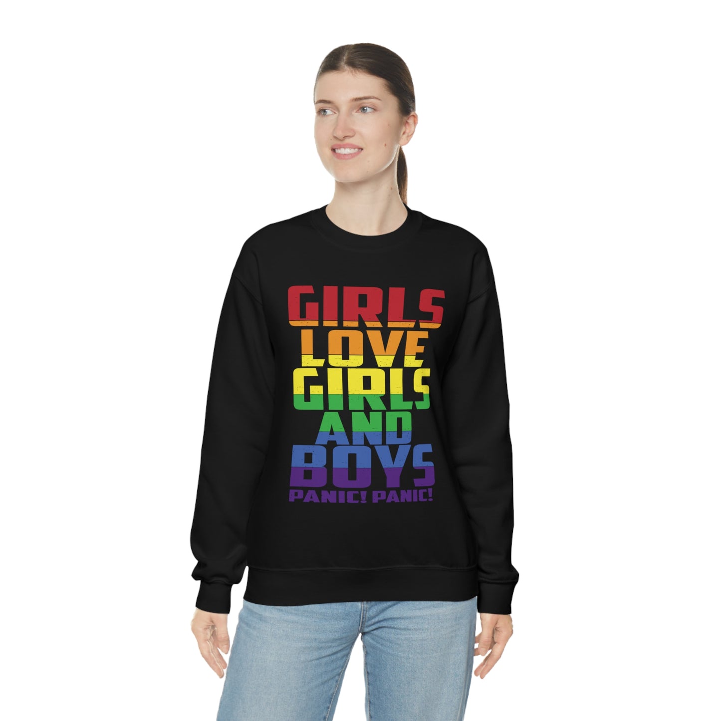 Girls Love Girls and Boys Crewneck Sweatshirt