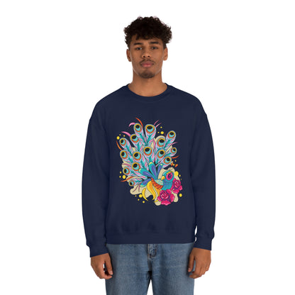 Colorful Peacock Crewneck Sweatshirt