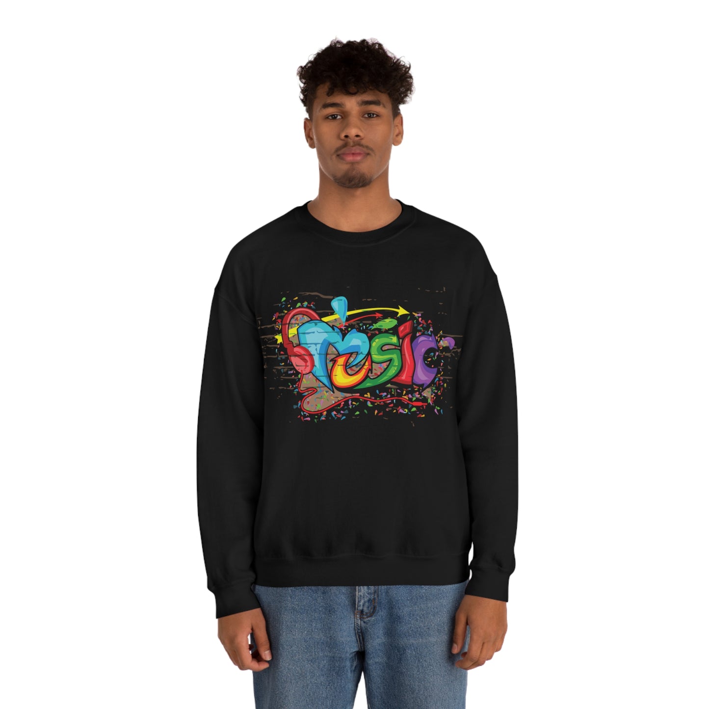 Music colorful graffiti Crewneck Sweatshirt