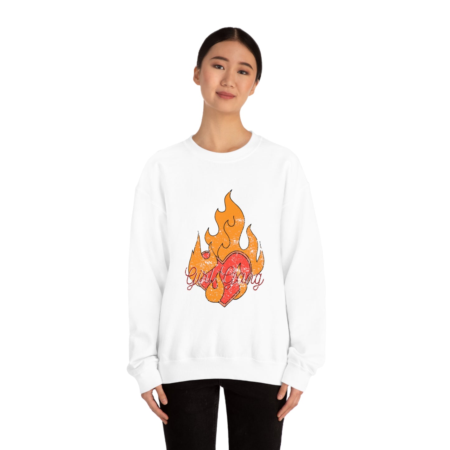 Girl Gang on Fire Crewneck Sweatshirt