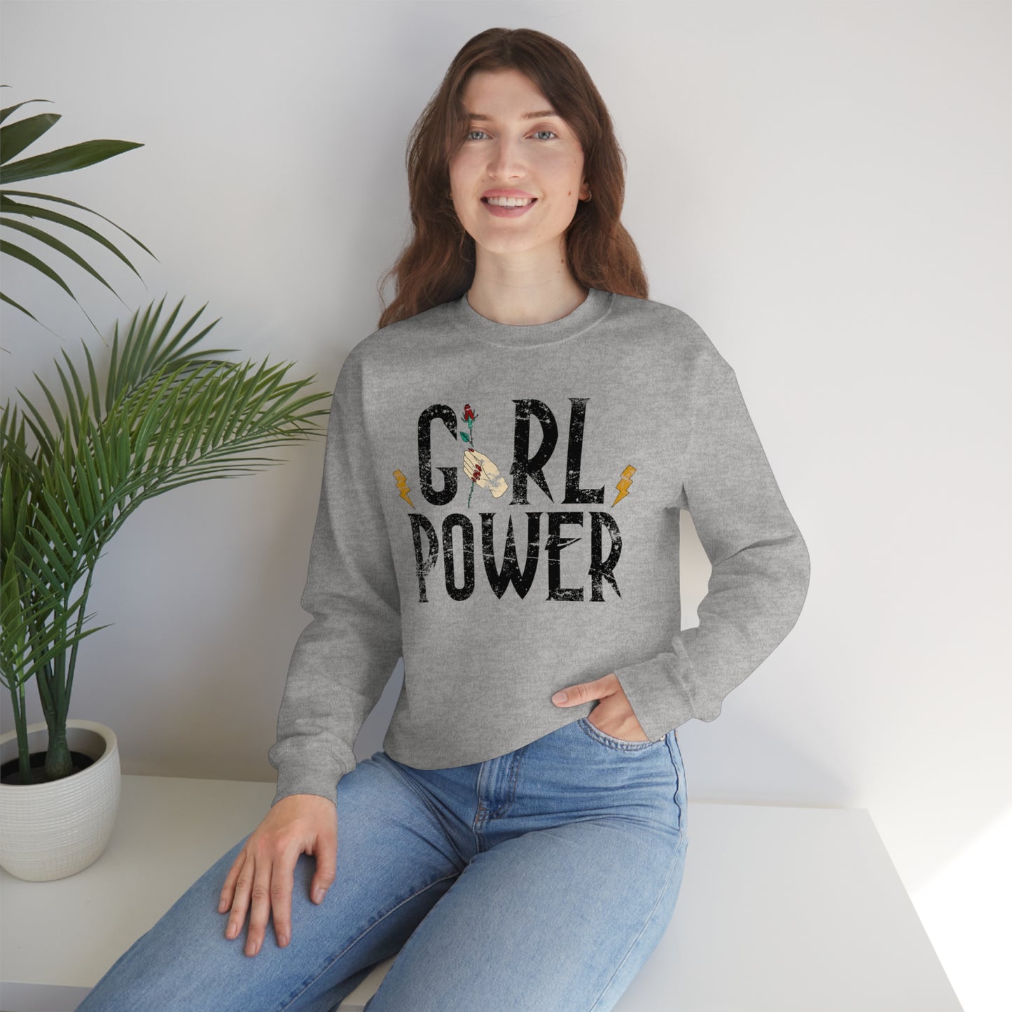 Girl Power Rocks Crewneck Sweatshirt