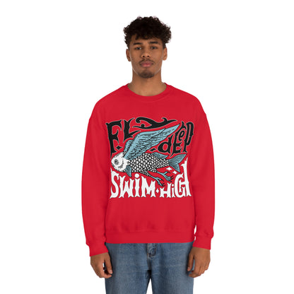 Fly deep swim high Crewneck Sweatshirt