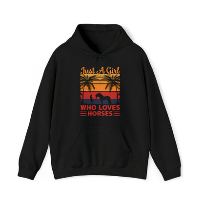 A girl who loves horses vintage Hoodie