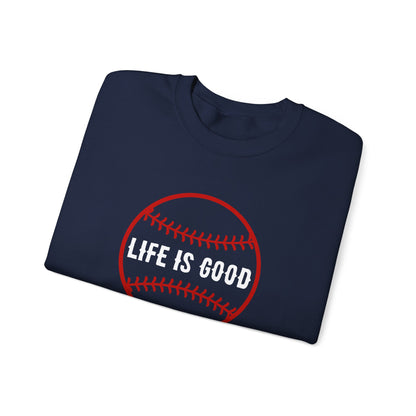 Life is Good Game On Crewneck Sweatshirt