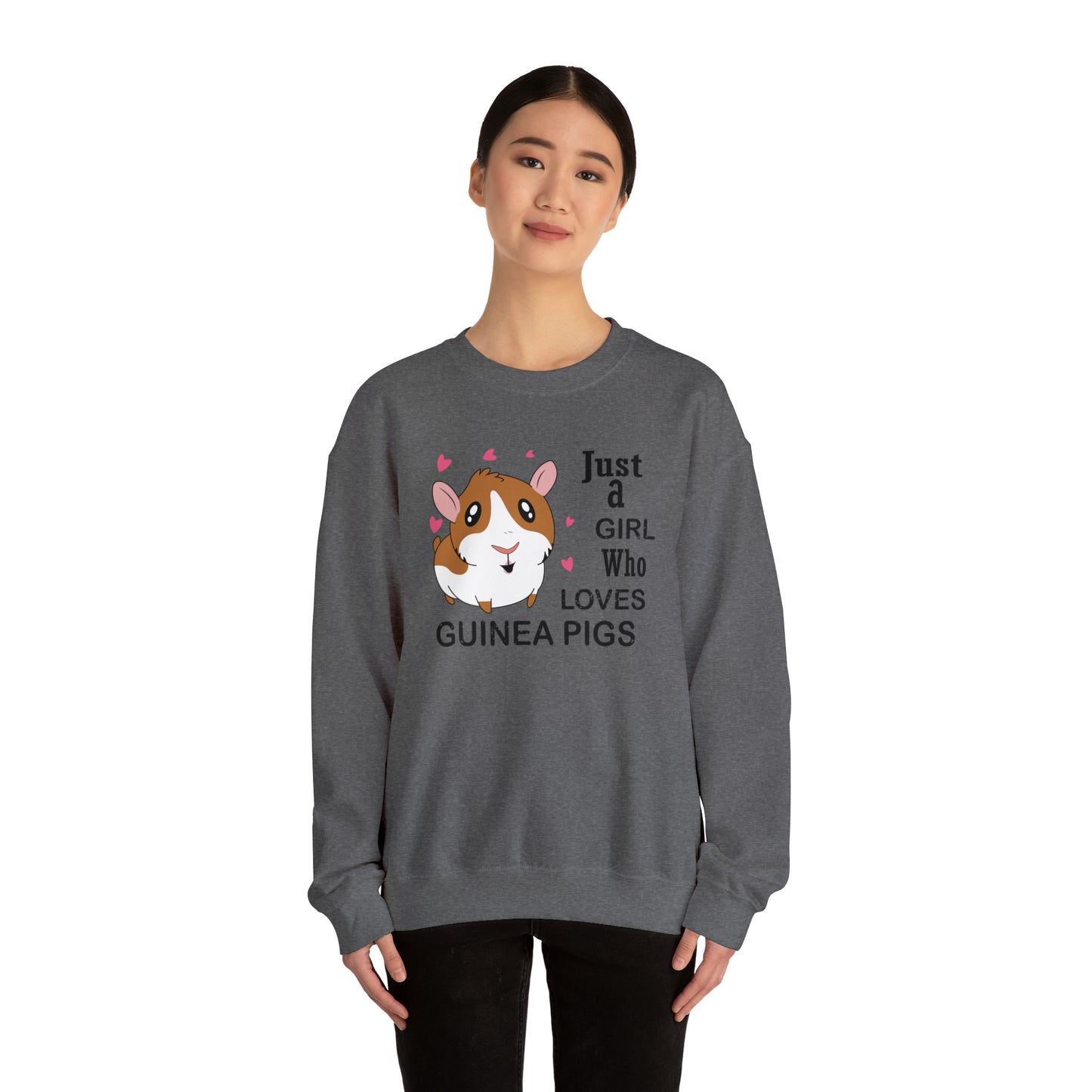 A girl who loves guinea pigs Crewneck Sweatshirt