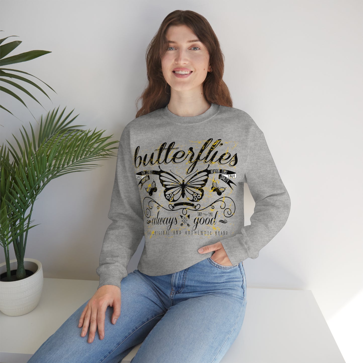 Butterflies Always Good Crewneck Sweatshirt