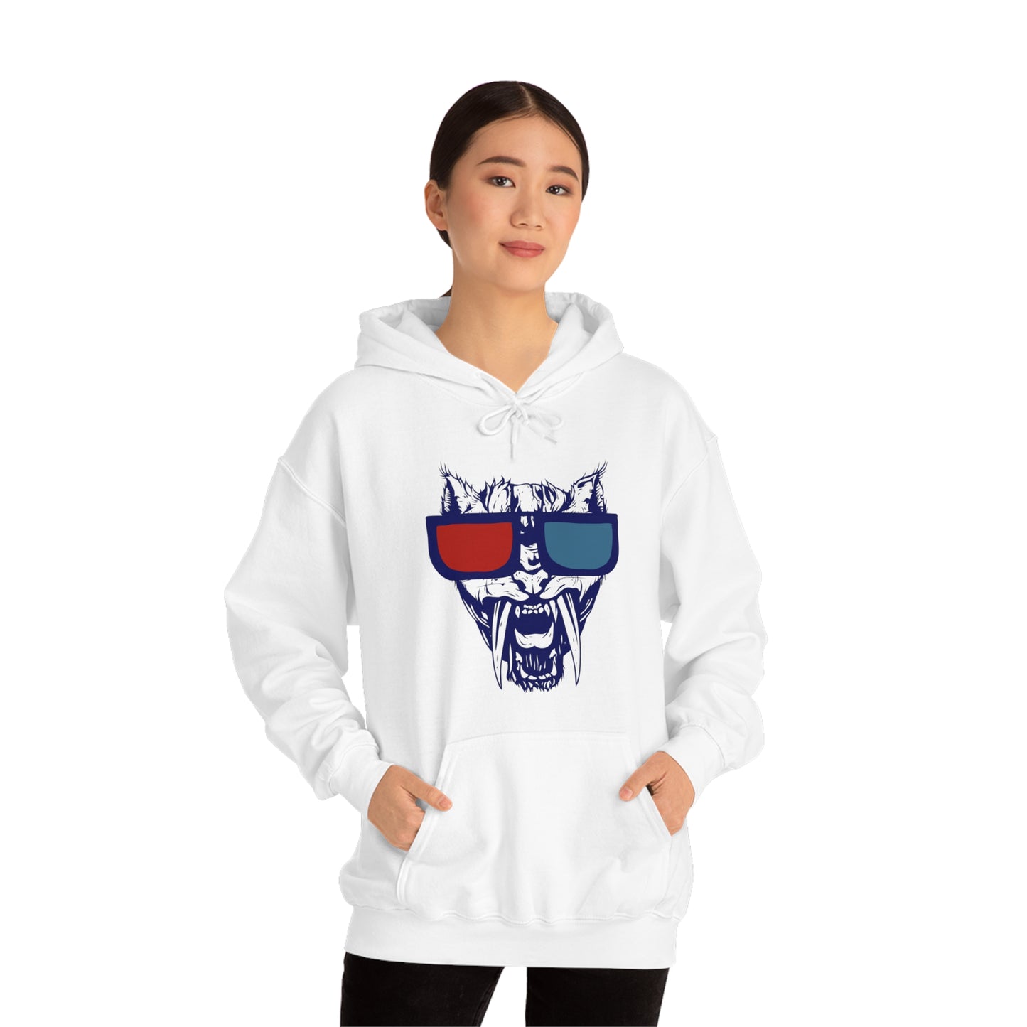 3D Glasses Tiger Hoodie