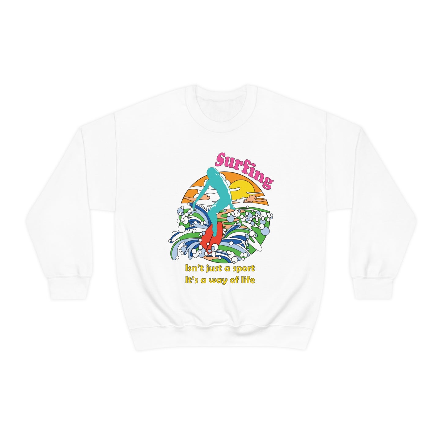 Surfing A Way of Life Crewneck Sweatshirt