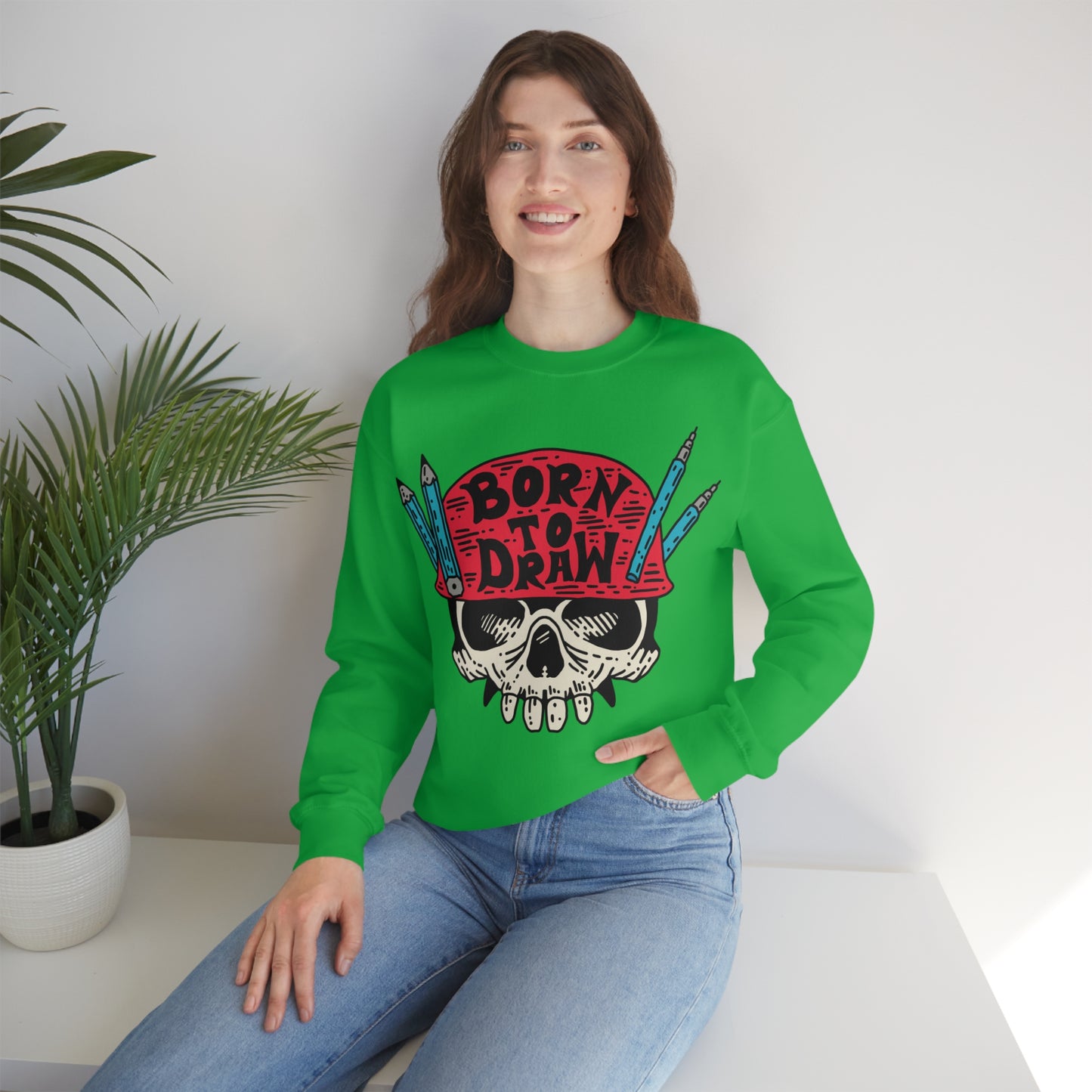 Born to_Draw Crewneck Sweatshirt