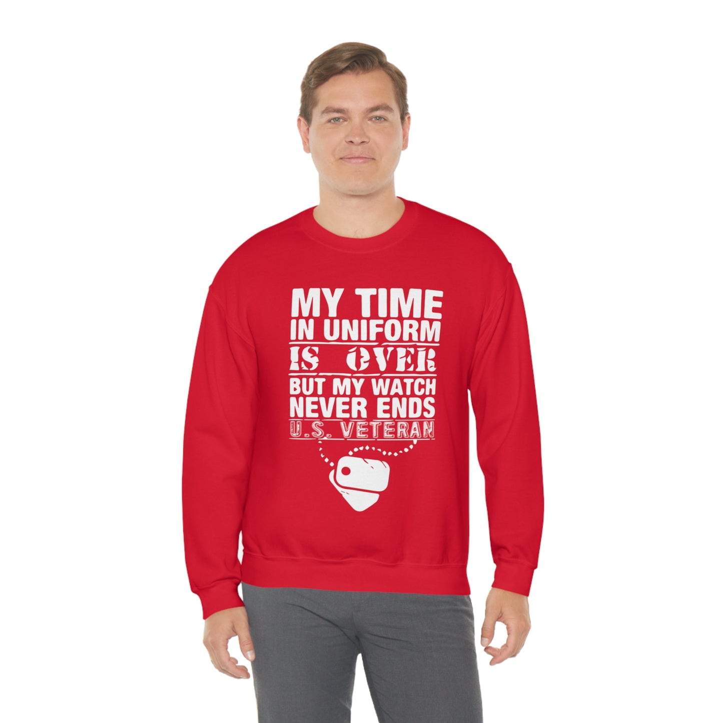 my time in uniform is over Crewneck Sweatshirt