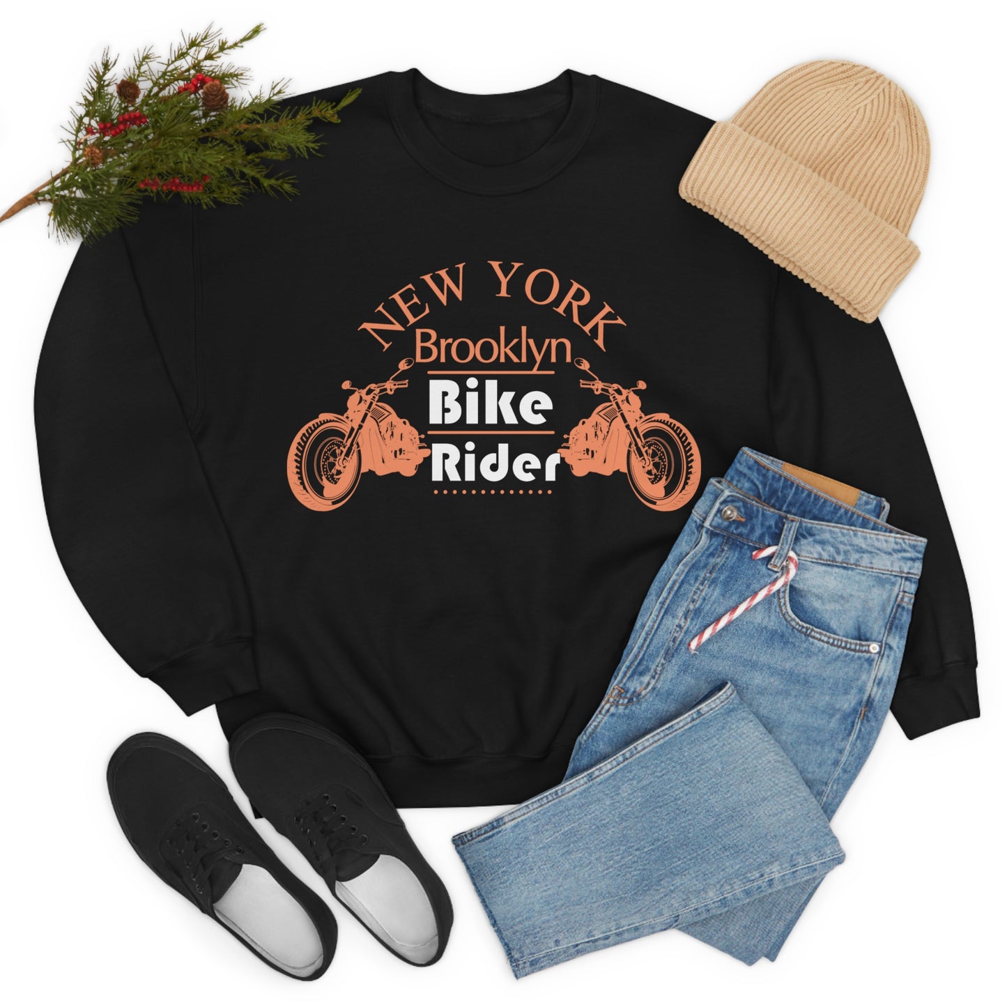 Brooklyn Bike rider Crewneck Sweatshirt