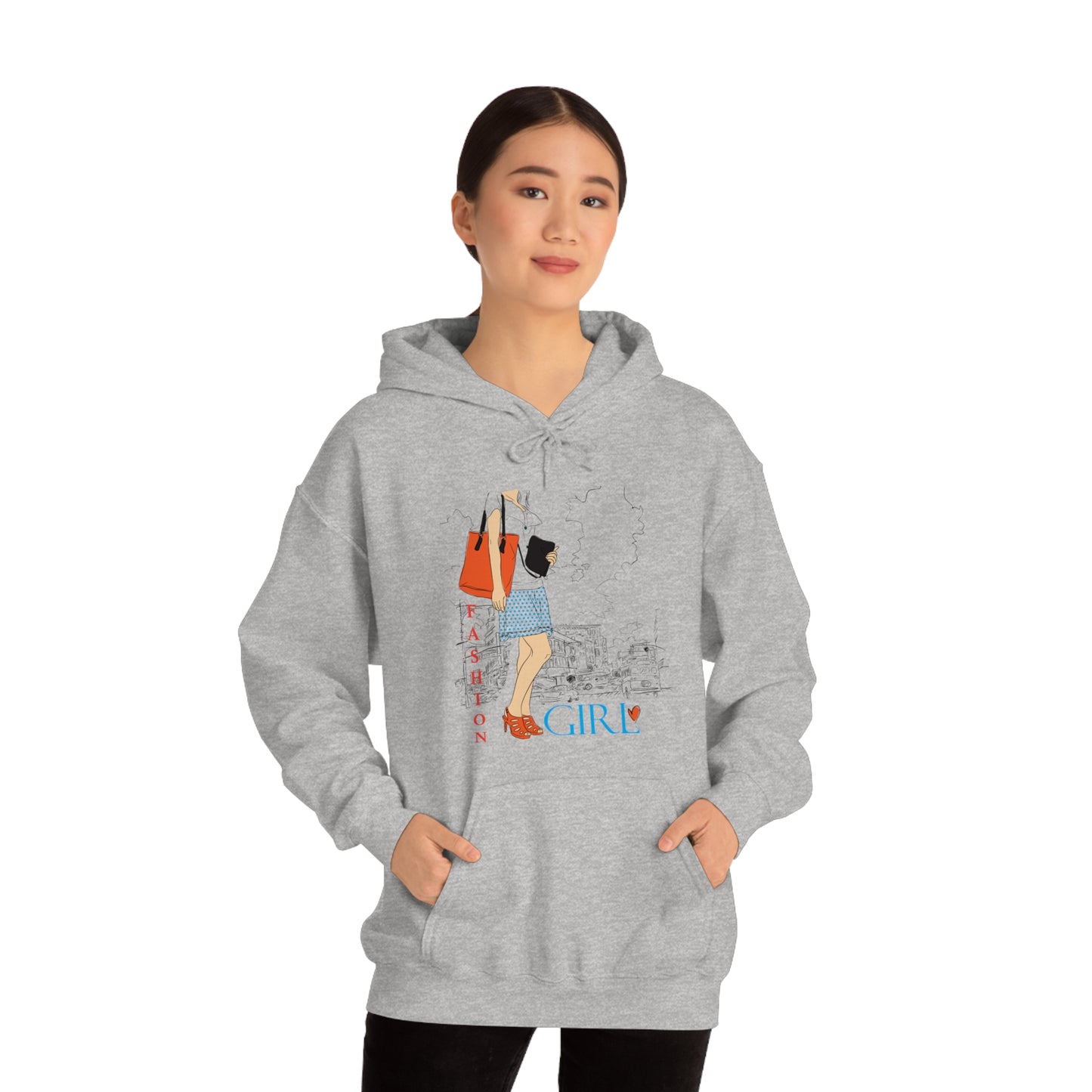 Fashion girl with a bag Hoodie