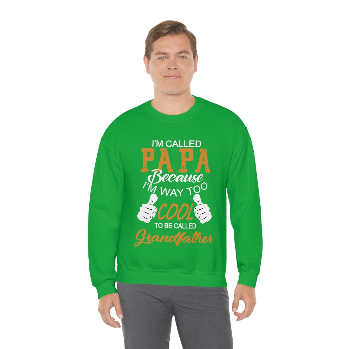 Papa Way 2 Cool to Be Called Grandfather Crewneck Sweatshirt