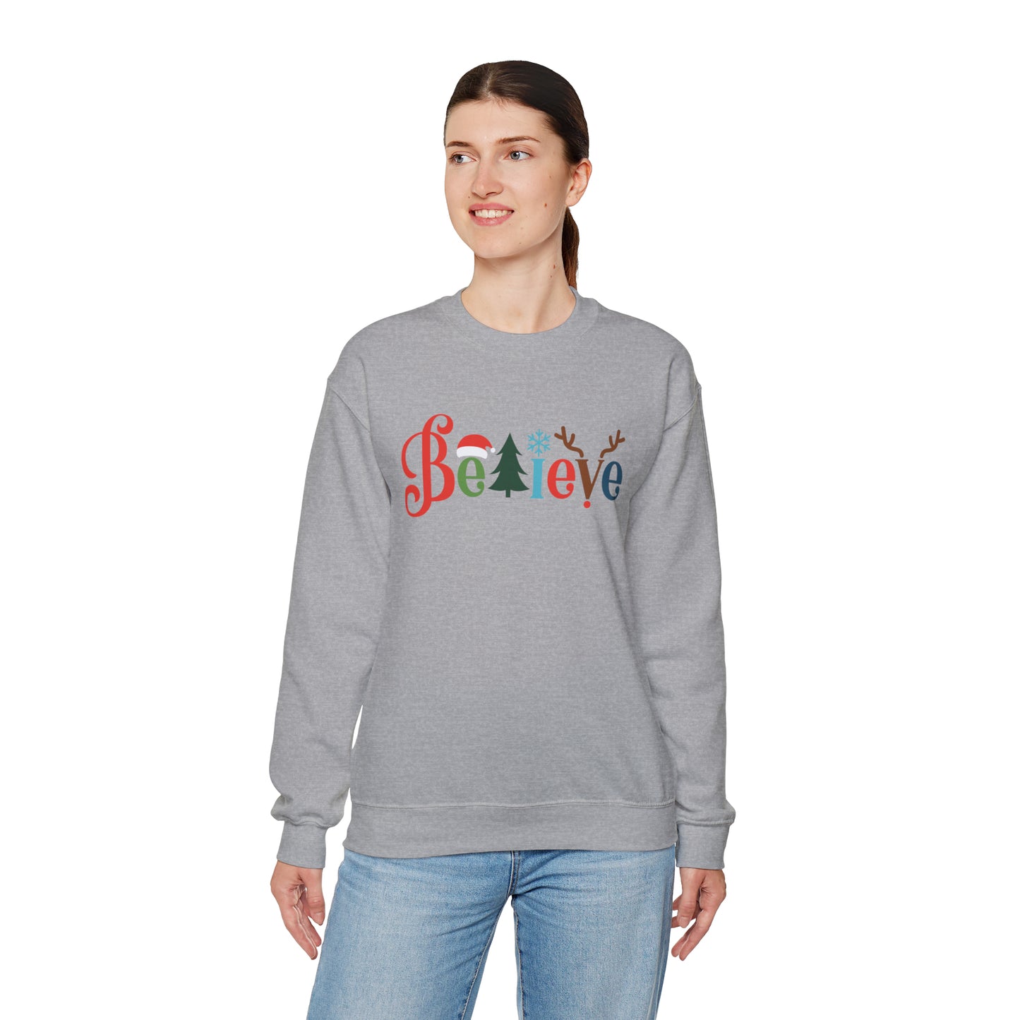 Believe tree Christmas Crewneck Sweatshirt