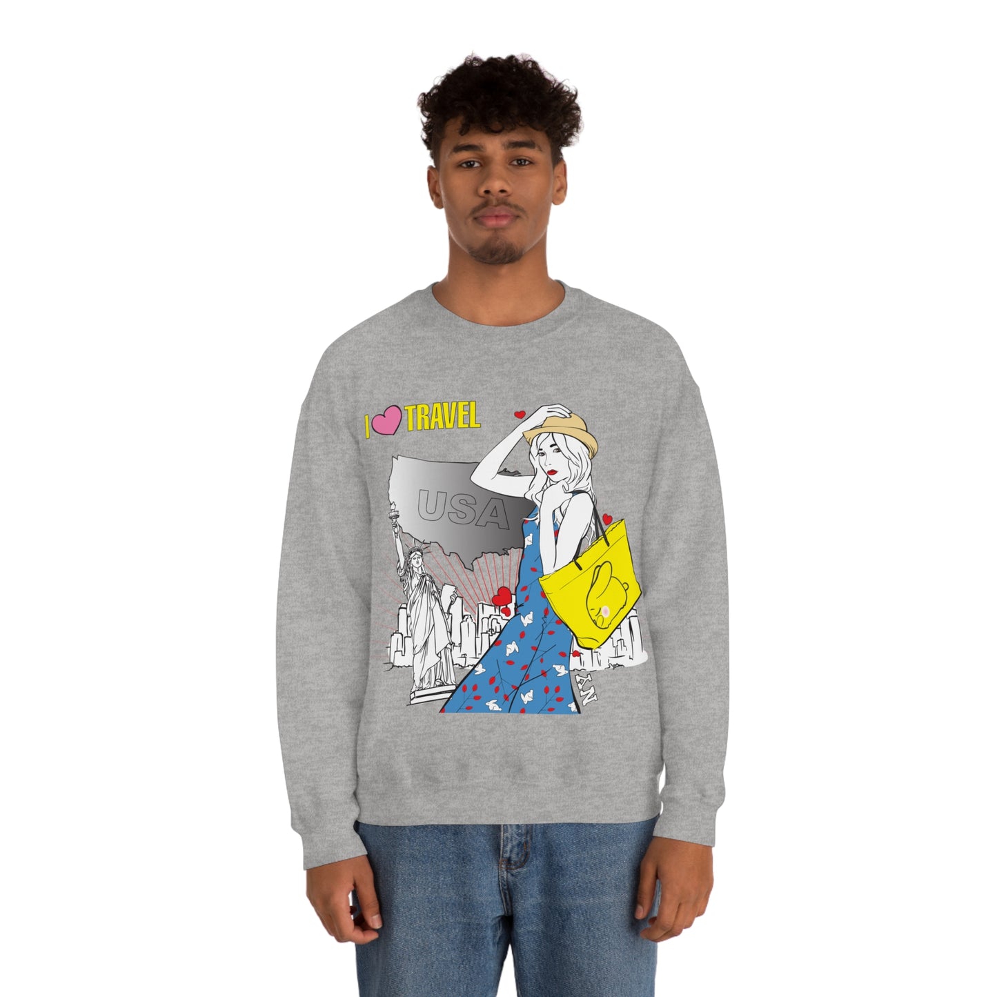 I love to travel _1 Crewneck Sweatshirt