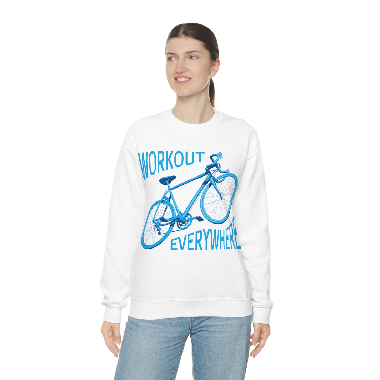 Workout everywhere bike Crewneck Sweatshirt