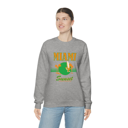 Miami Sunset Beach Paradise Crewneck Sweatshirt