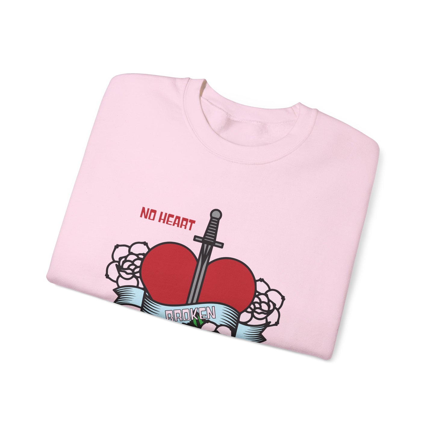 No heart feelings broken heart Crewneck Sweatshirt