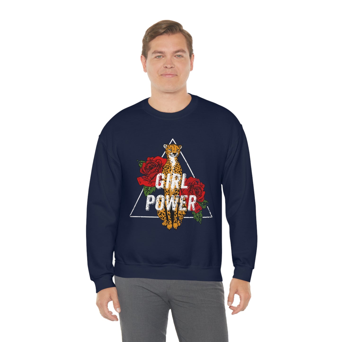 Girl Power Cheetah Edition Crewneck Sweatshirt