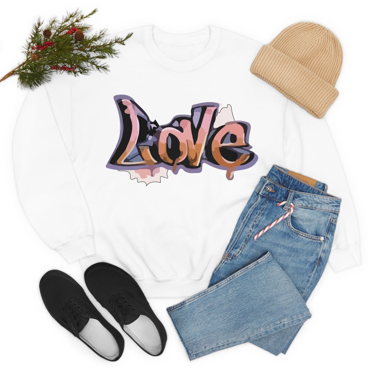 Cool love graffiti Crewneck Sweatshirt