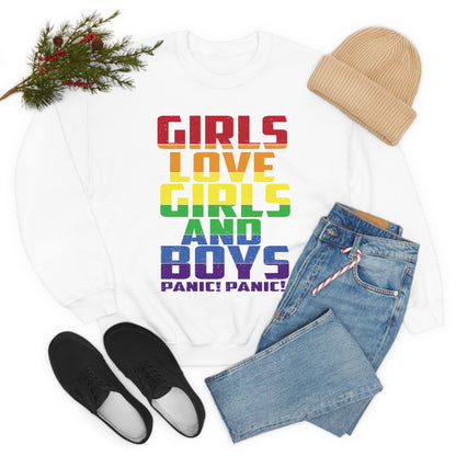 Girls Love Girls and Boys Crewneck Sweatshirt