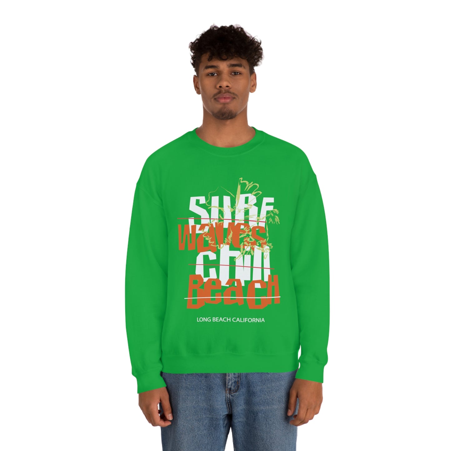 Surf Waves Chill Beach Crewneck Sweatshirt