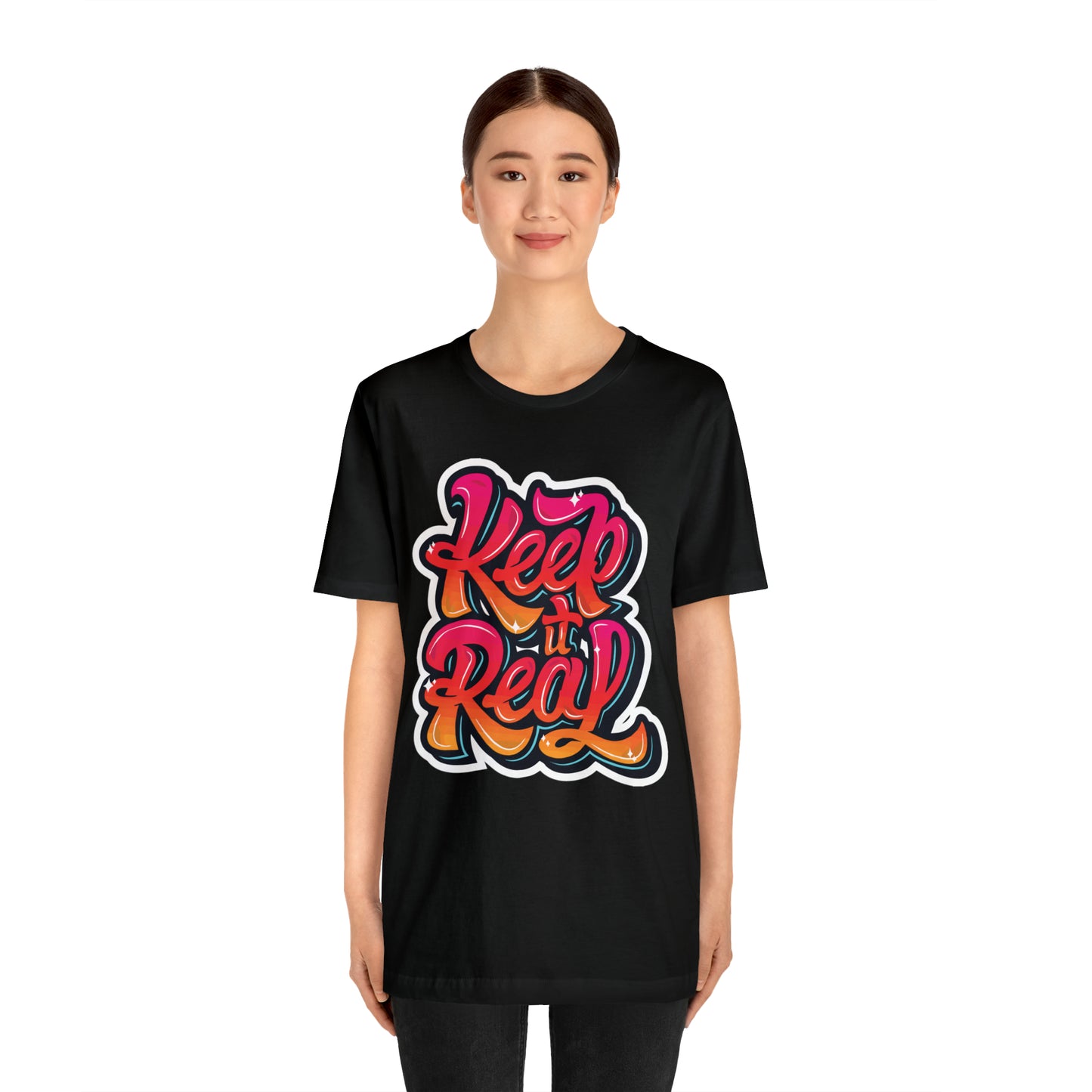 Keep it real colorful graffiti logo T-Shirt