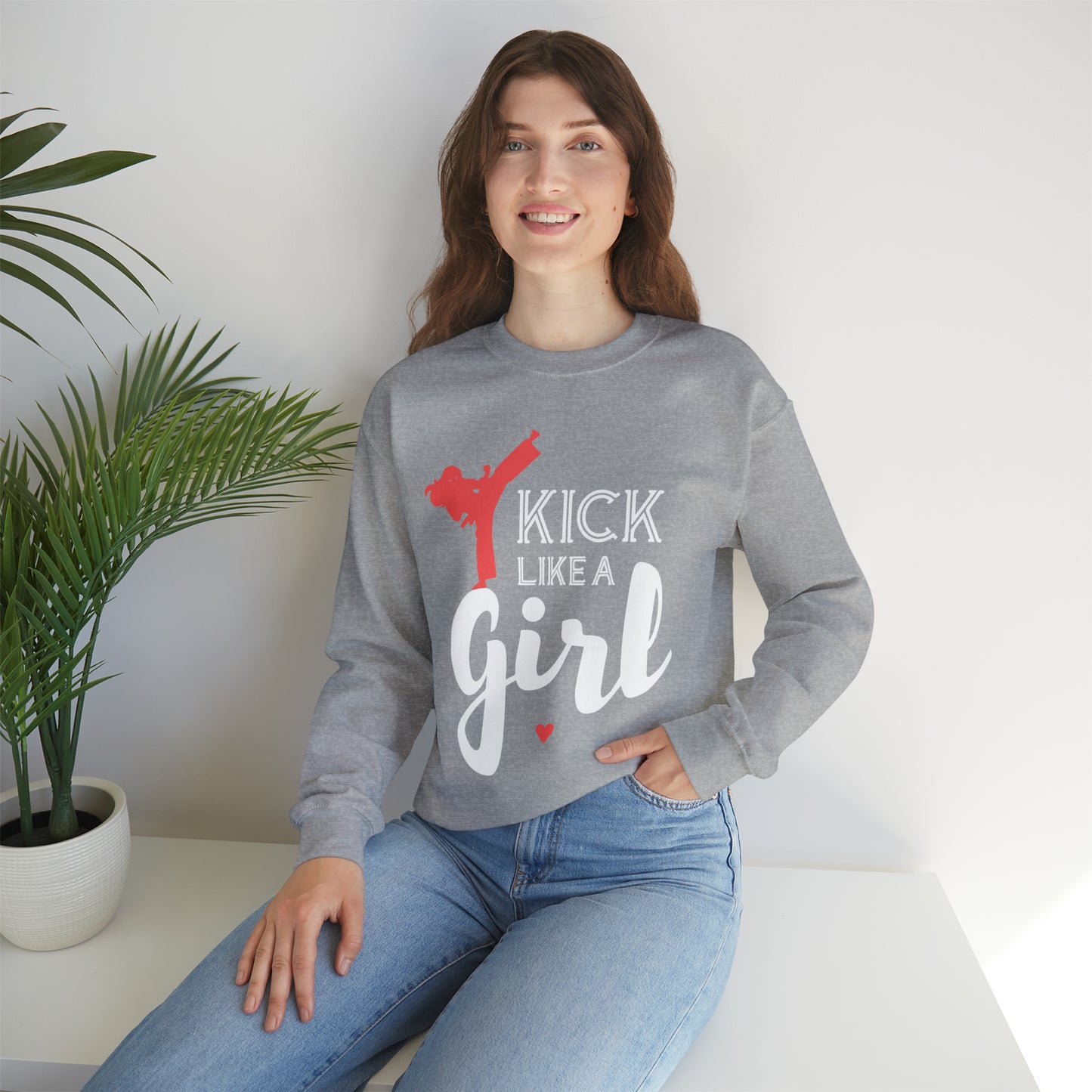 Kick Like A Girl Crewneck Sweatshirt