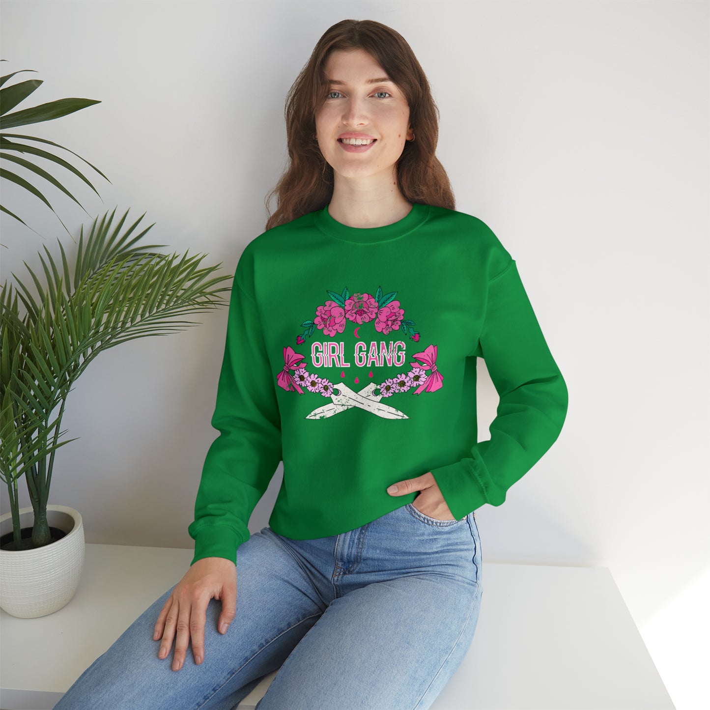 Girl Gang Beauty and Dangerous Crewneck Sweatshirt