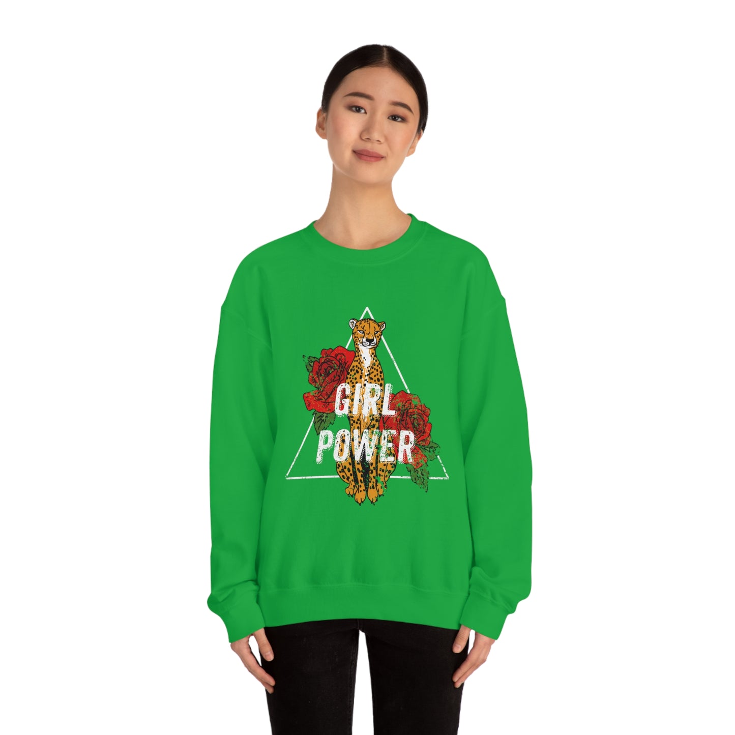 Girl Power Cheetah Edition Crewneck Sweatshirt