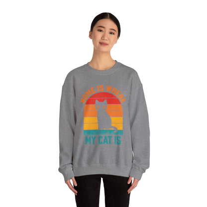 Home is where my cat is vintage Crewneck Sweatshirt