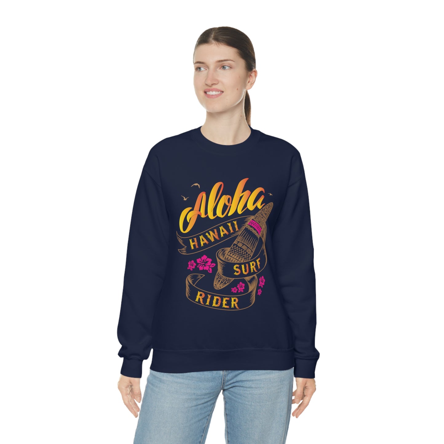 Aloha Hawaii Surf Rider Crewneck Sweatshirt