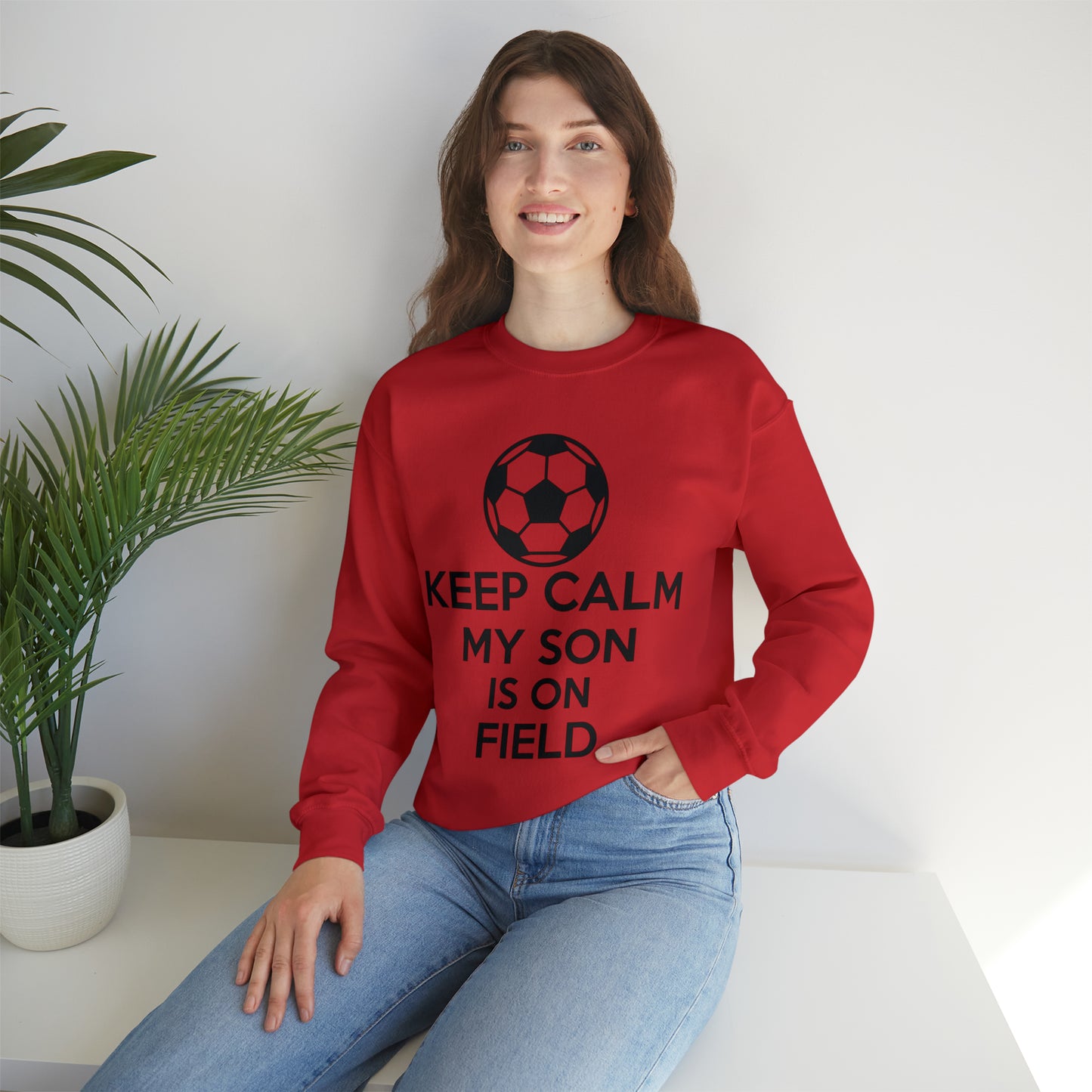 Keep calm my son is on the field Crewneck Sweatshirt