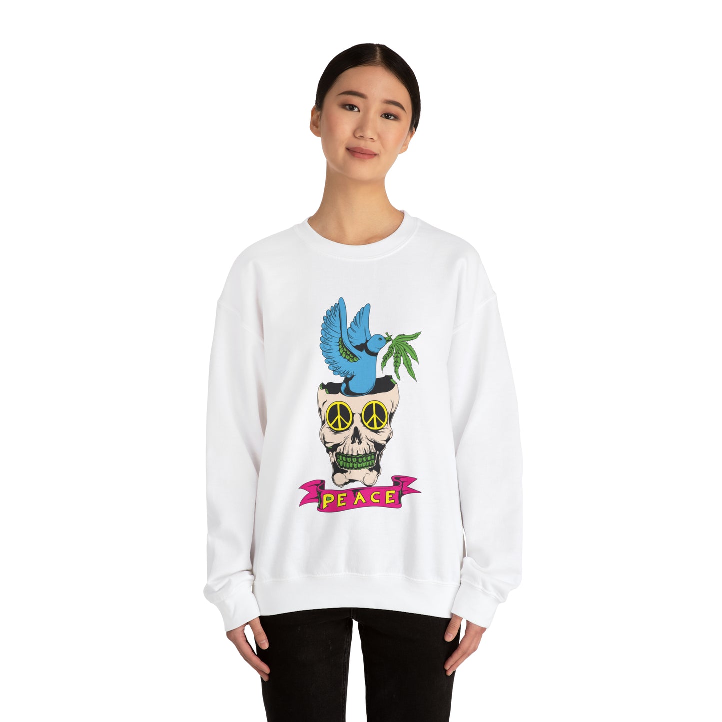 Peace Hippie Bird Crewneck Sweatshirt