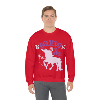 Unicorns_Believe Crewneck Sweatshirt