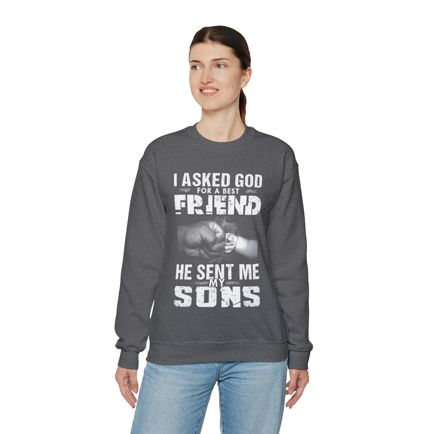 Best friends my sons Crewneck Sweatshirt