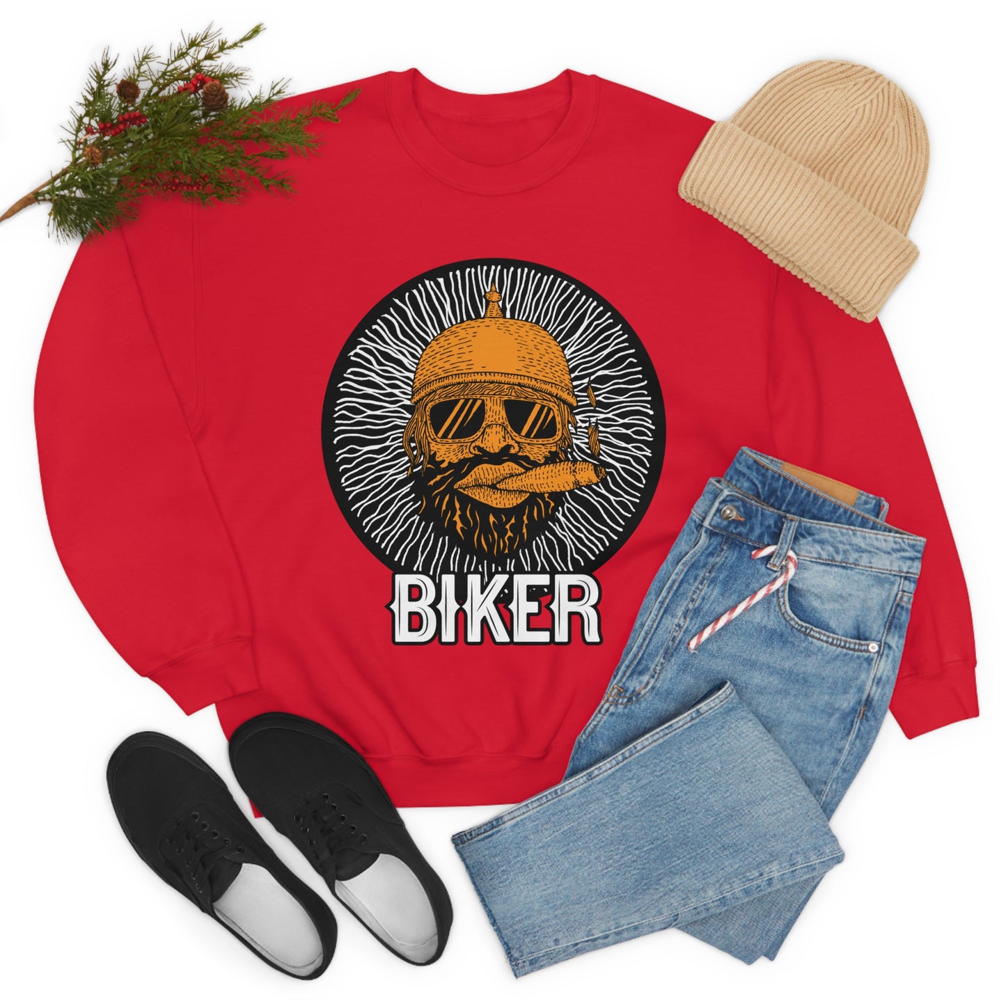 Cool Biker Crewneck Sweatshirt