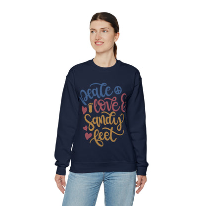 Peace_love_and_sandy_feet Crewneck Sweatshirt