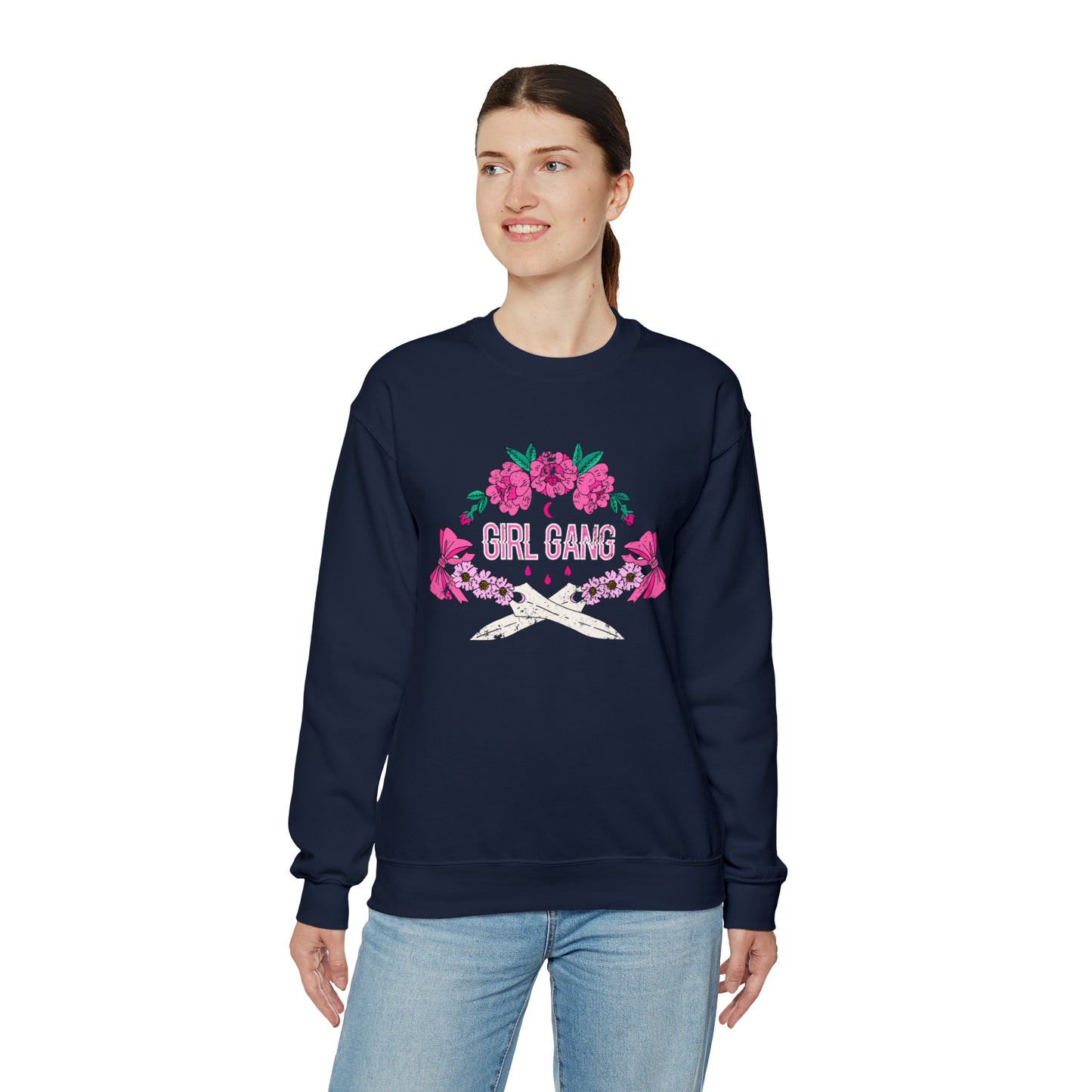 Girl Gang Beauty and Dangerous Crewneck Sweatshirt