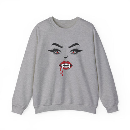 Sexy woman vampire mouth Crewneck Sweatshirt